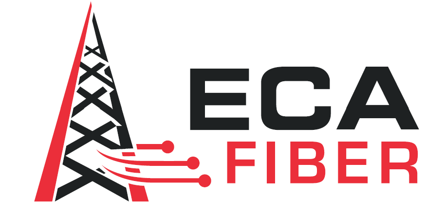 ECA Fiber logo featuring fiber optic tower
